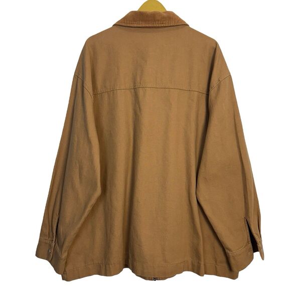 No Boundaries Canvas Duck Jacket Mens 3XL Brown Corduroy Barn Chore Y2K - Picture 2 of 11